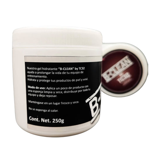 B-CLEAN BY TC32 – GEL HIDRATANTE PARA EQUIPO DE BOXEO, PIEL Y VINIL (250G)