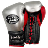 GUANTES DE BOXEO MX SERIES – LEGACY – PLATA CON NEGRO Y ROJO – 16OZ