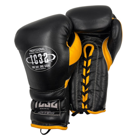 GUANTES DE BOXEO MX SERIES – LEGACY – NEGRO CON AMARILLO – 16OZ