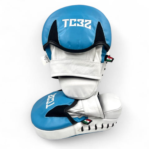 MANOPLAS CURVAS MX SERIES - CELESTE CON BLANCO